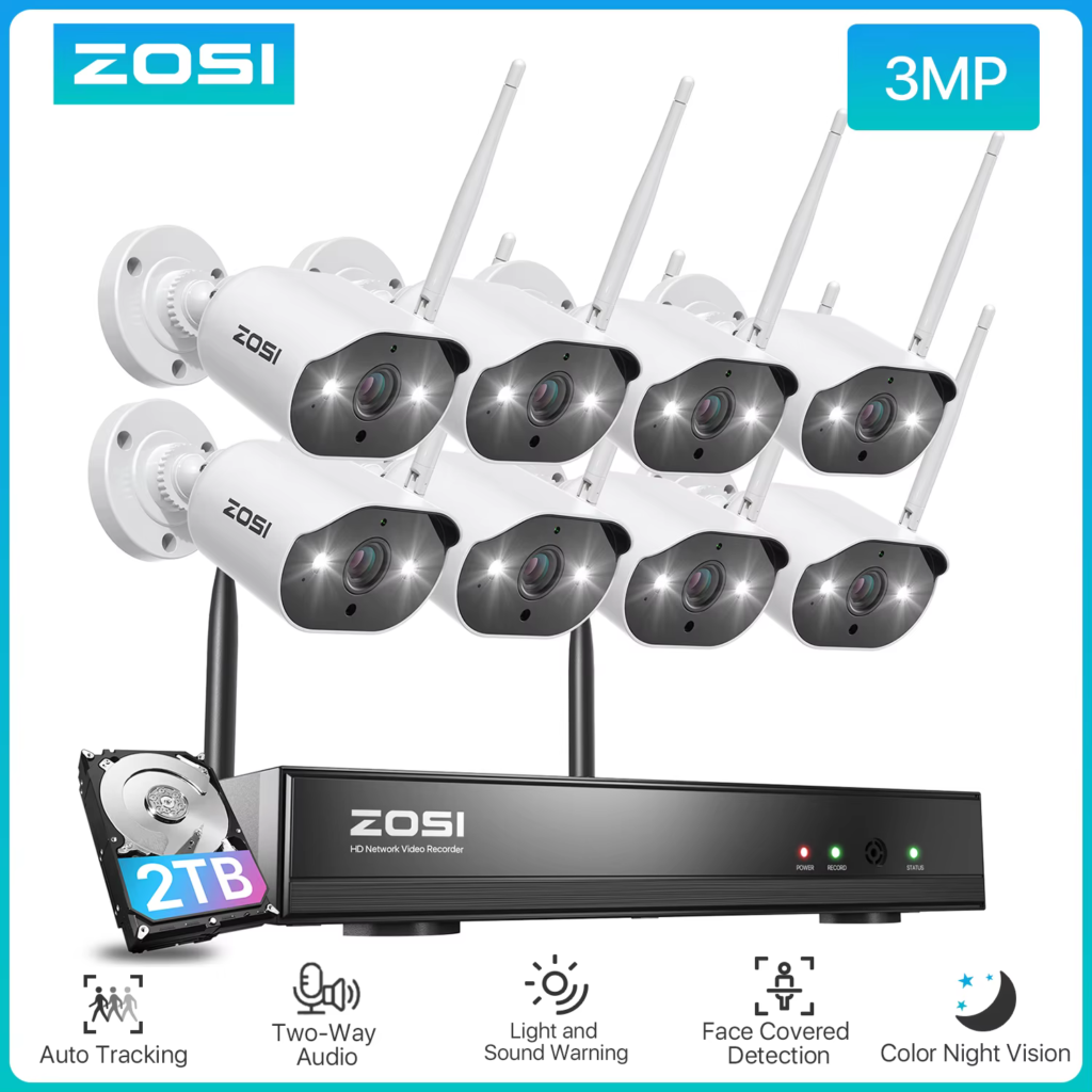 ZOSI WiFi Security Camera System 8CH 2K H265+ Outdoor Wireless CCTV – 54% OFF Now Only USD 191.82!